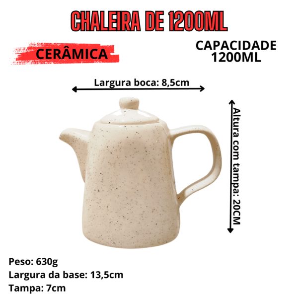 Jogo com 4 Xícaras de 200ml + 1 Chaleira PRETO CORAÇÃO - Imagem 3
