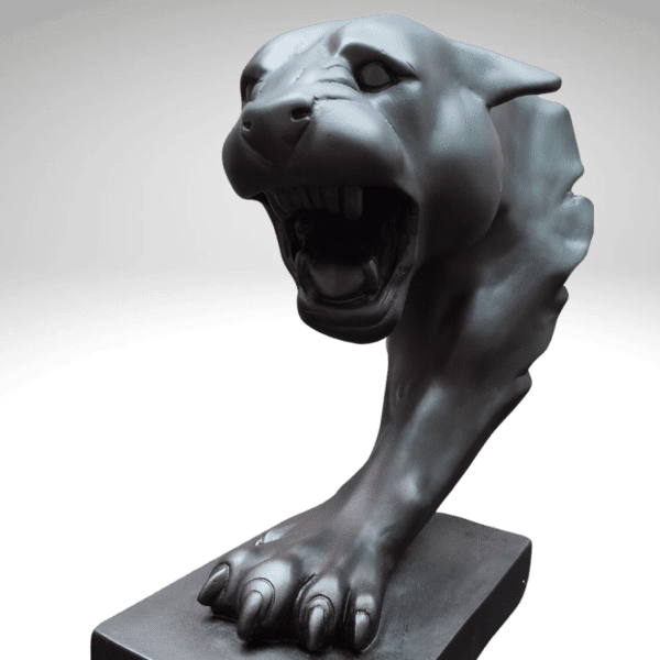 Busto Pantera Onça Leopardo Pantera Escultura Artística