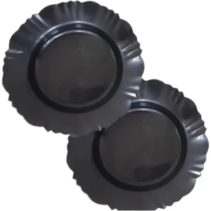 10 Pratos Redondo Com Bordas em Plástico