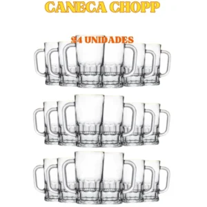 Kit 24 Canecas Chopp De Vidro 360ML Cerveja Restaurante Bar