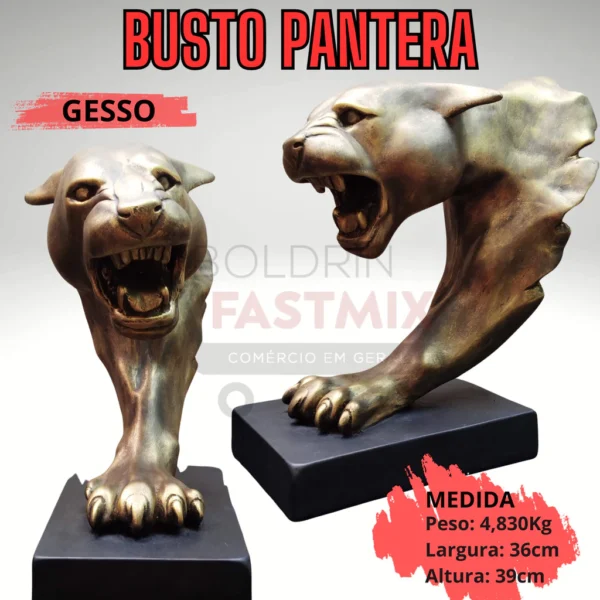 Linda Pantera Dourada 40cm Onça Leopardo Grande - Imagem 2