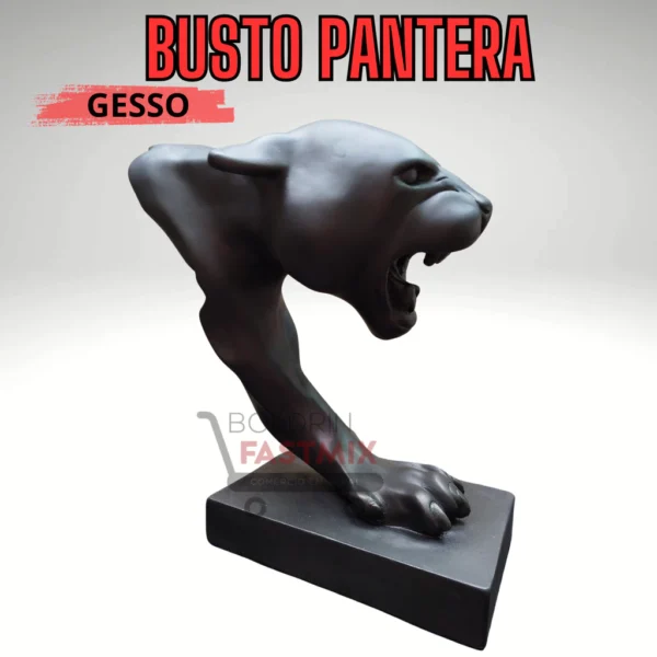 Busto Pantera Onça Leopardo Pantera Escultura Artística - Imagem 2