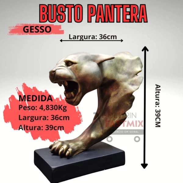 Linda Pantera Dourada 40cm Onça Leopardo Grande - Imagem 3