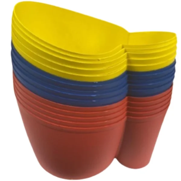 Kit com 10 Baldes de pipoca plástico com suporte para Copos Twister - Imagem 3