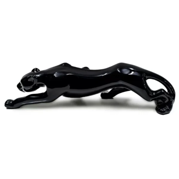 Pantera negra Leopardo Estatua Cerâmica 60cm preto - Image 3