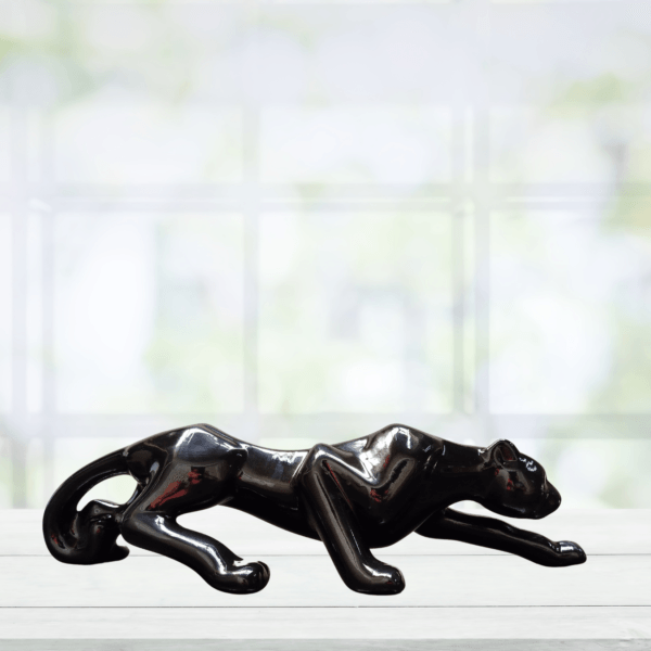 Pantera negra Leopardo Puma Estatua Cerâmica 60cm - Imagem 5