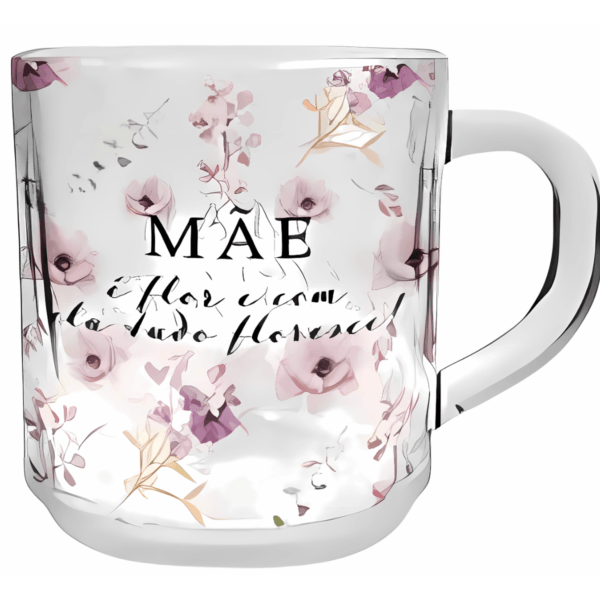 Kit 6 Canecas Xícaras dia das mães de vidro 250ml presente especial dia das mães - Imagem 3