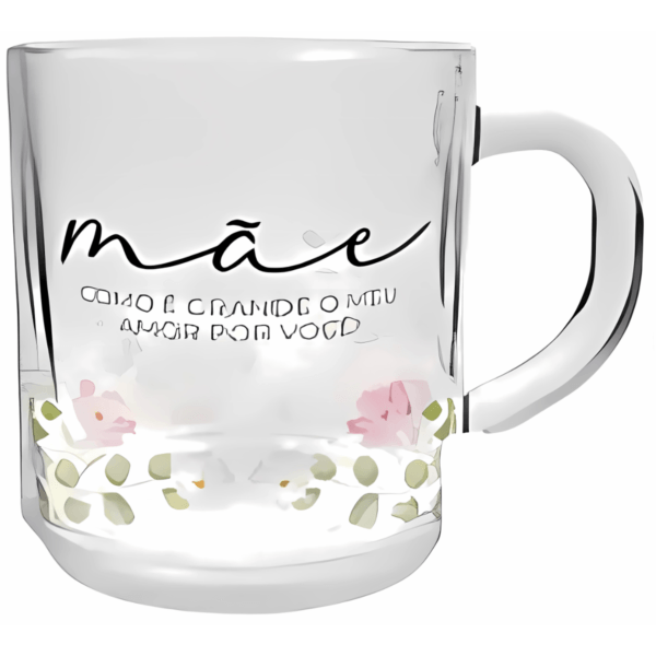 Kit 6 Canecas Xícaras dia das mães de vidro 250ml presente especial dia das mães - Imagem 4