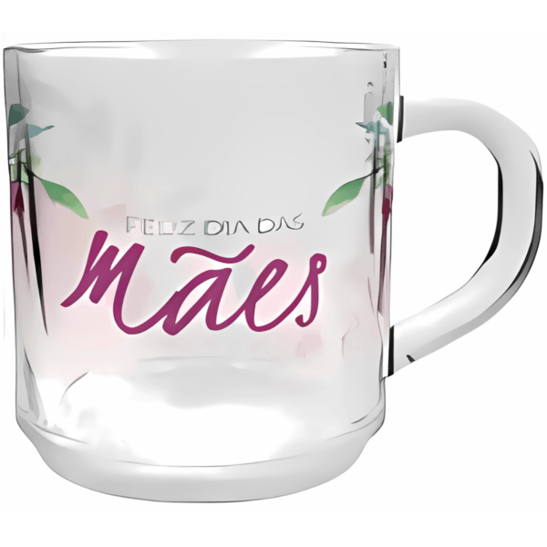 Kit 6 Canecas Xícaras dia das mães de vidro 250ml presente especial dia das mães - Imagem 5