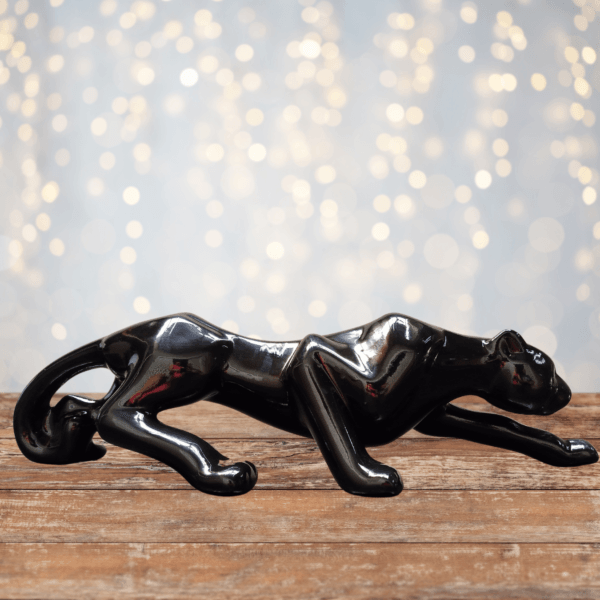 Pantera negra Leopardo Puma Estatua Cerâmica 60cm - Imagem 7