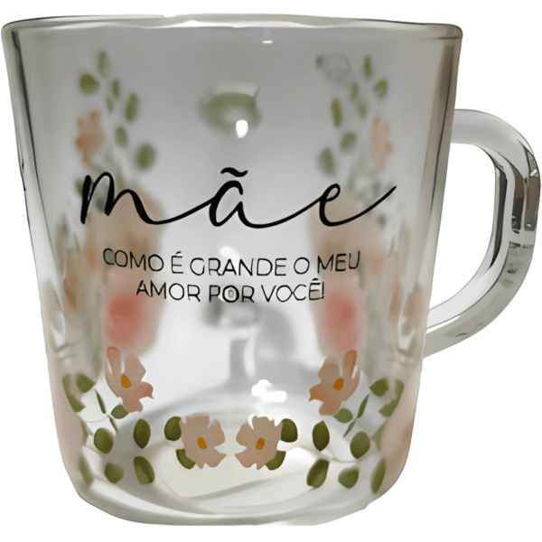 Kit 6 Canecas Xícaras dia das mães de vidro 250ml presente especial dia das mães - Imagem 6