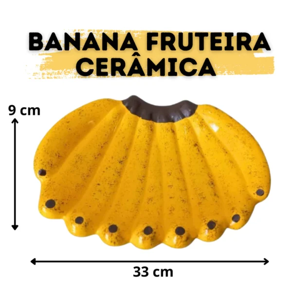 Banana Fruteira em Cerâmica Cozinha Frutas Decoração - Imagem 4