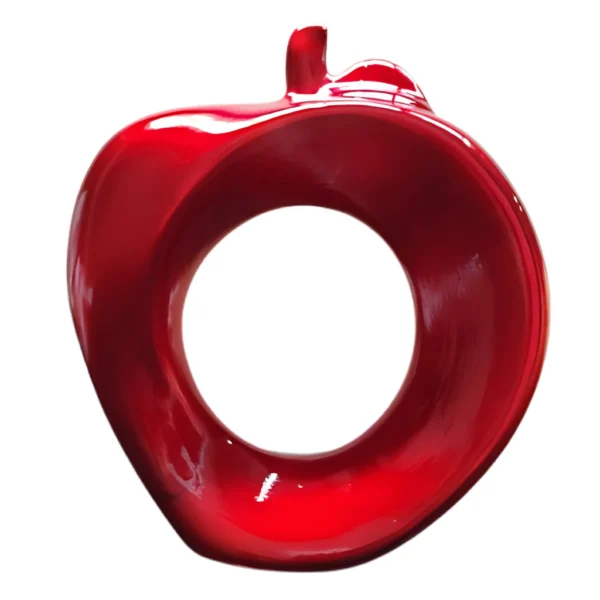 Maçã Vazada Grande Para Decoração em cerâmica - Vermelho