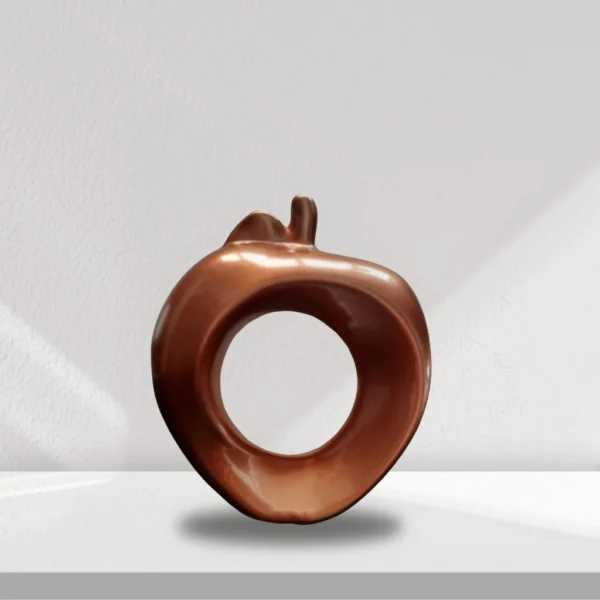 Maçã Vazada Grande Para Decoração em cerâmica - Bronze Rosê - Imagem 2