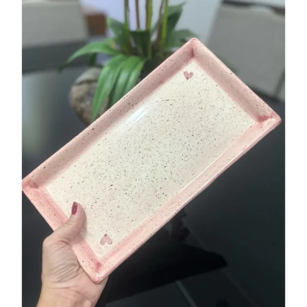 Linda Bandeja de Louça em Cerâmica 29cm Pintado a Mão diversos modelos - Imagem 6