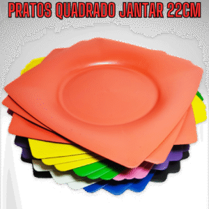 80 Pratos Quadrado Jantar Refeição Churrasco Festa Plástico