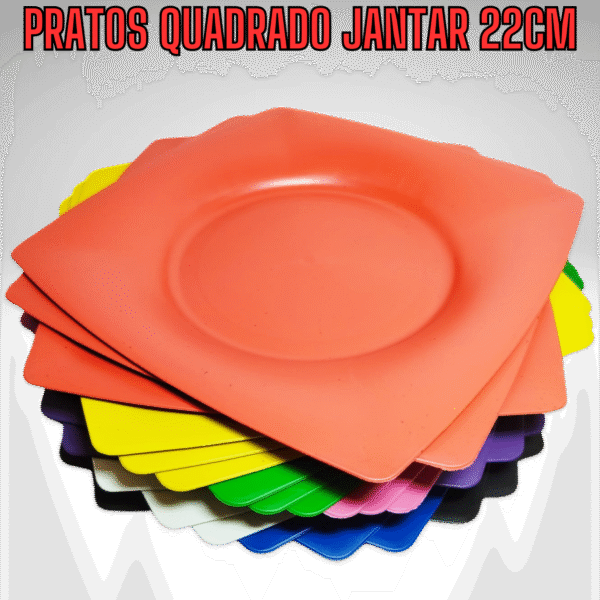 80 Pratos Quadrado Jantar Refeição Churrasco Festa Plástico