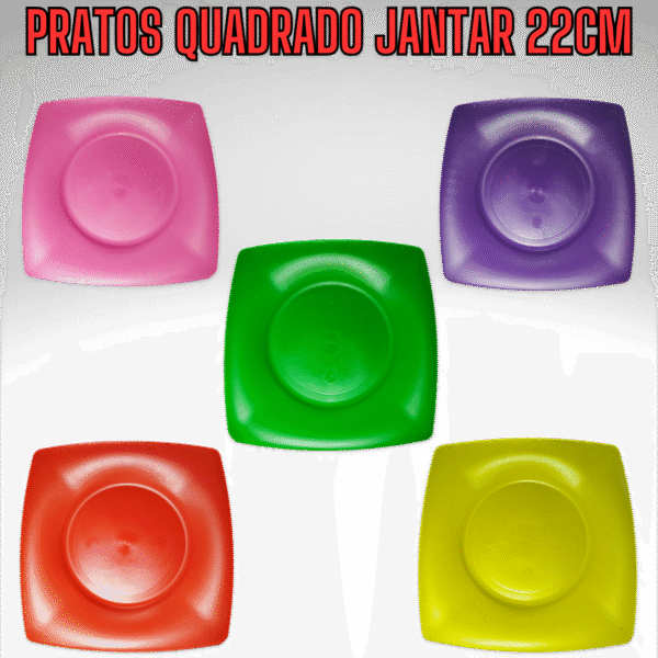 80 Pratos Quadrado Jantar Refeição Churrasco Festa Plástico - Imagem 11