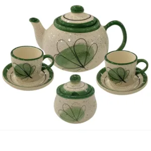 Kit Café Com Bule Açucareiro e 2 Xicaras Com Pires Jogos de Chá