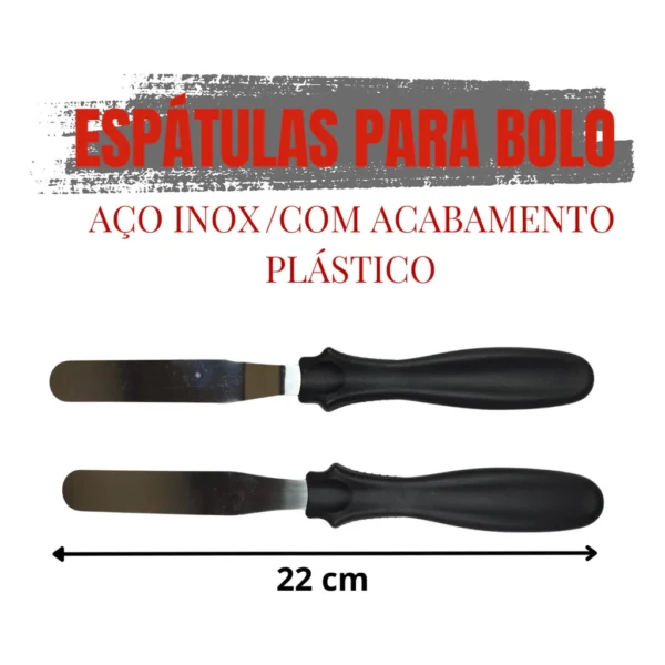 Kit Com 2 Espátulas Em Aço Inox Para Confeitaria Decorar Espátula de confeiteiro - Imagem 4