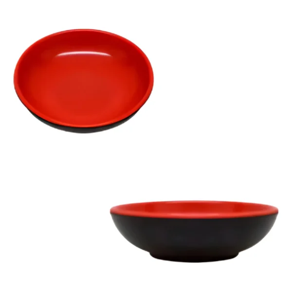 Kit Com 6 Molheiras Pequenas Para Shoyu Melamina Vermelha - Imagem 2