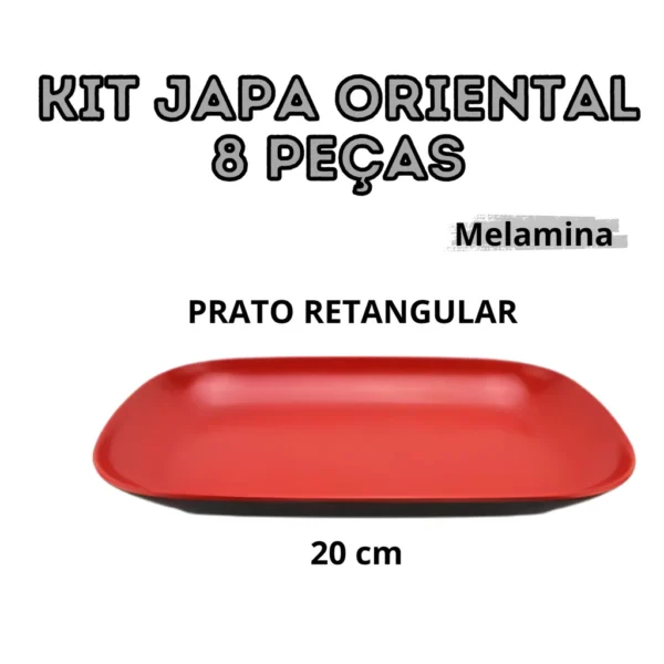 Kit Oriental 8 Peças em Melamina Tigelas Pratos e Molheiras Funcional - Imagem 9