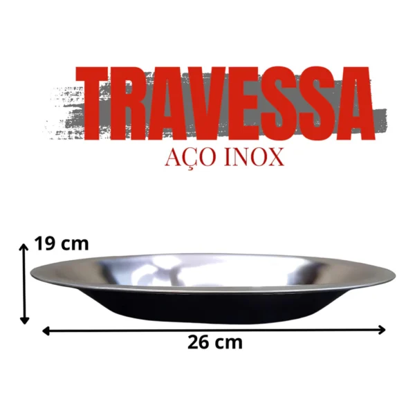 Kit 3 Travessa Oval Inox e Pegador Travessa Para Servir Perfeito para quem busca praticidade - Imagem 4