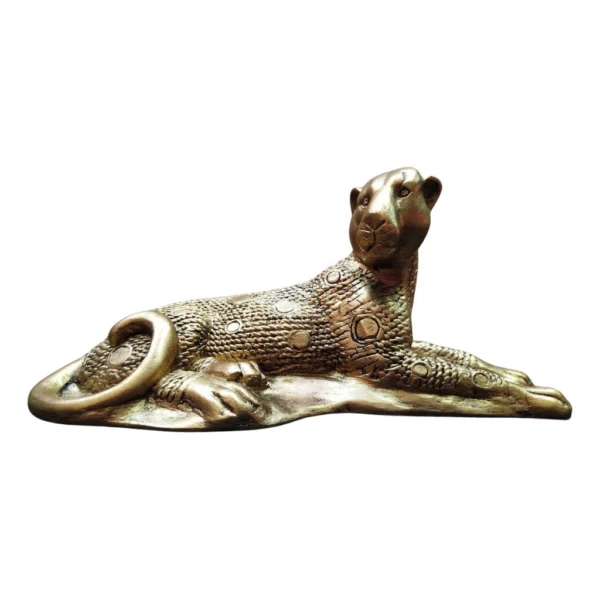 Estatua Escultura Decorativa Pantera Negra - Dourada 27cm - Imagem 2