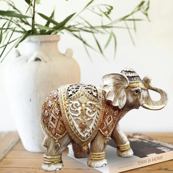 Elefante Indiano Estrelinha Sorte Enfeite Decorativo 18cm Decoração - Imagem 7