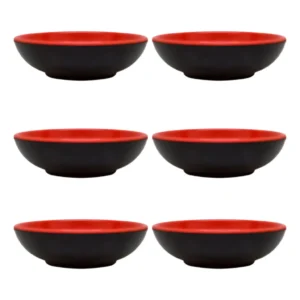 Kit Com 6 Molheiras Pequenas Para Shoyu Melamina Vermelha