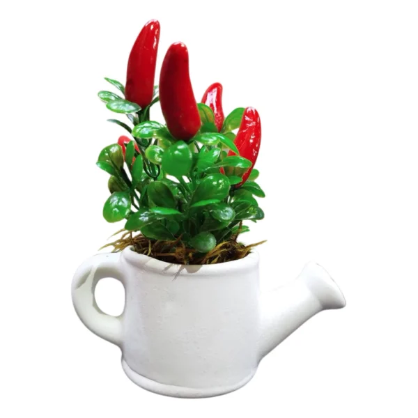 Kit 2 Vasos Regador Mini Com Pimenta Cachepô Planta Plástico Rústico e acolhedor - Imagem 2