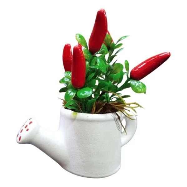 Kit 2 Vasos Regador Mini Com Pimenta Cachepô Planta Plástico Rústico e acolhedor - Imagem 7
