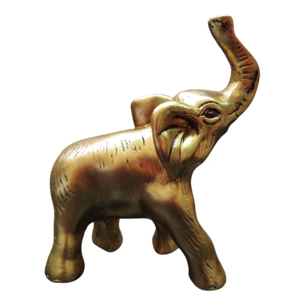 Elefante Dourado Com Tromba Para Cima Decoração - Imagem 5