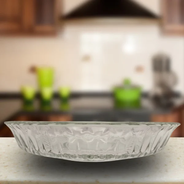 Prato de vidro Para Bolo de 30cm ideal para Doces Decorado Com Borda + 2 Espátulas - Imagem 5