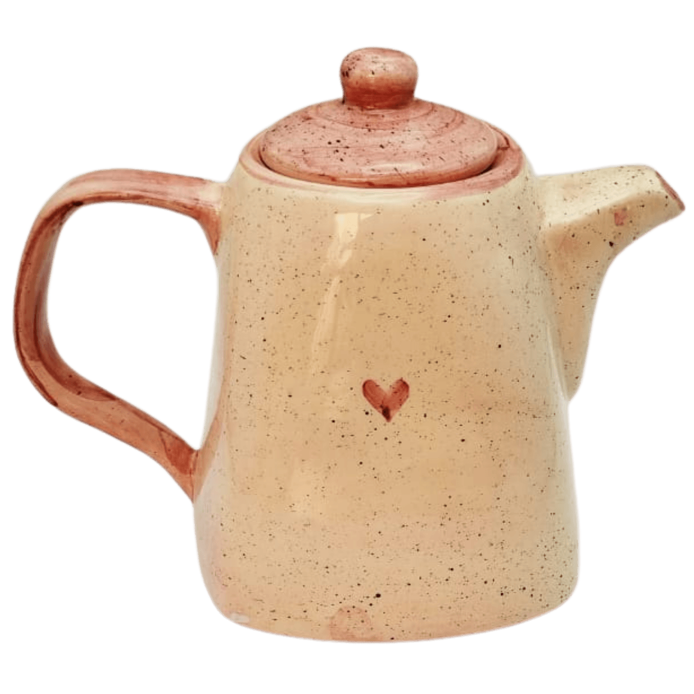 Chaleira Grande com tampa em Cerâmica pintado a mão - Rosa