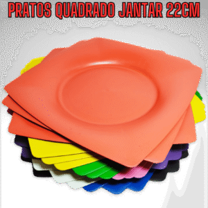 80 Pratos Quadrado Jantar Refeição Churrasco Festa Plástico