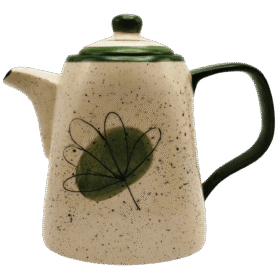 Chaleira Grande com tampa em Cerâmica pintado a mão - Verde