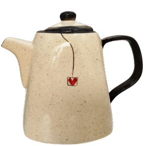 Chaleira Grande com tampa em Cerâmica pintado a mão - Chamuscado