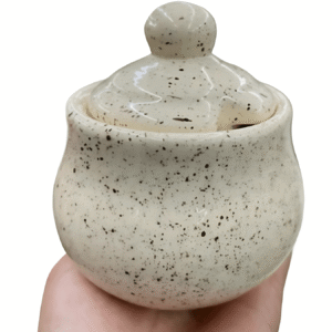 Açucareiro Redondo Pintado á Mão de Cerâmica - Chapiscado