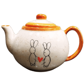 Bule de 600ml para Café ou chá Decorado Coelho da Páscoa