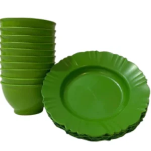 Kit 10 Pratos redondos e 10 cumbucas 750ml Plástico