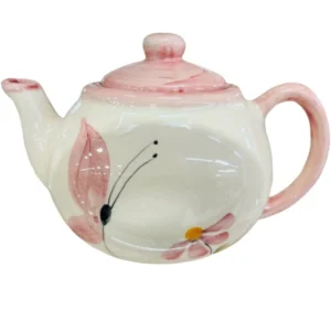 Bule tampa em Cerâmica Pintado a Mão 600ml Diversas cores Decoração - Borboleta