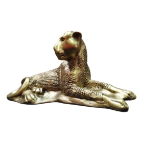 Estatua Escultura Decorativa Pantera Negra - Dourada 27cm