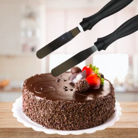 Kit Com 2 Espátulas Em Aço Inox Para Confeitaria Decorar Espátula de confeiteiro