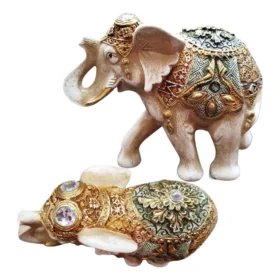 Elefante Indiano Estrelinha Sorte Enfeite Decorativo 16cm