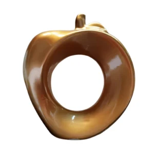 Maçã Vazada Grande Para Decoração em cerâmica - Dourado
