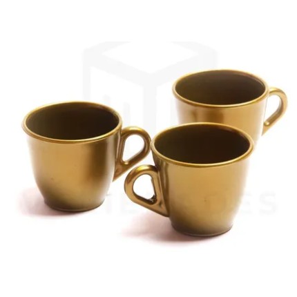 Jogo kit com 6 Xícaras Pequenas Café 60ml Cafézinho Plástico/Acrílico Cores Candy - Imagem 2