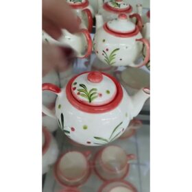 1 Bule e 2 Xícaras de café 75ml Decoração cantinho do café Jogo de xicaras cerâmica pintadas a mão