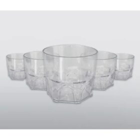 Kit 30 Copo Whisky Acrílico Cristal Bares Lanchonetes 250ml