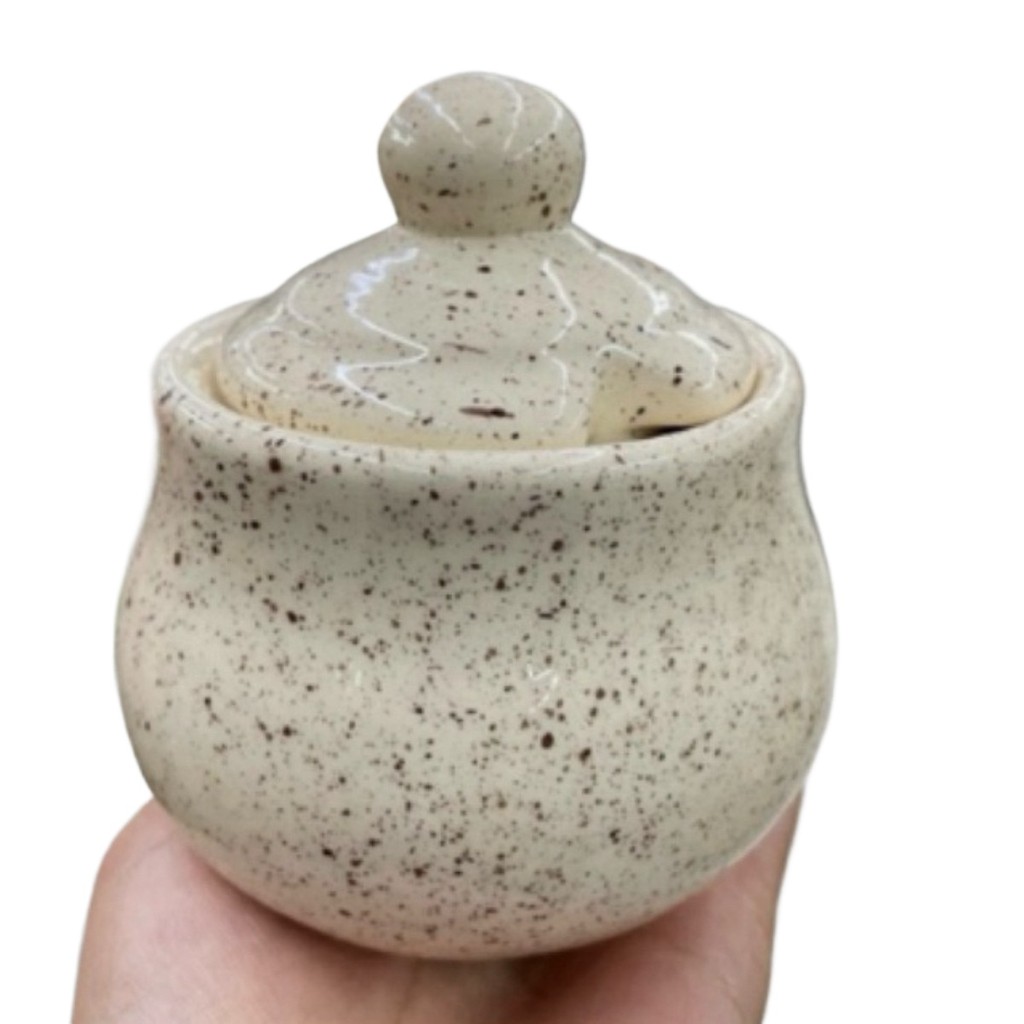 Açucareiro Redondo Pintado á Mão de Cerâmica - Imagem 5